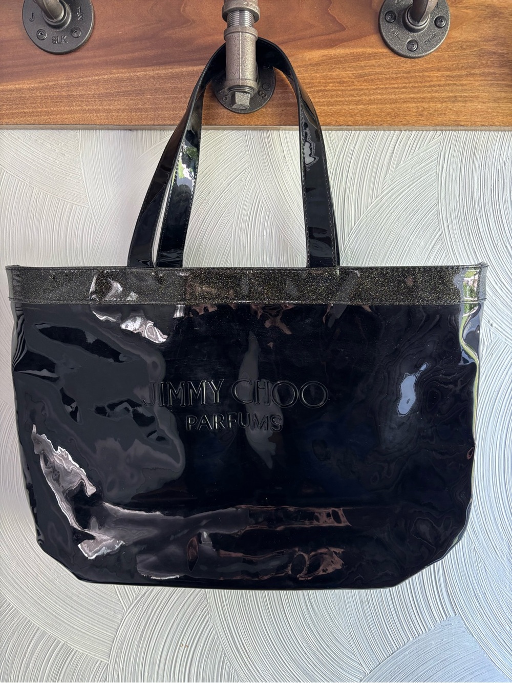 Jimmy Choo Black Patent Parfums Tote
